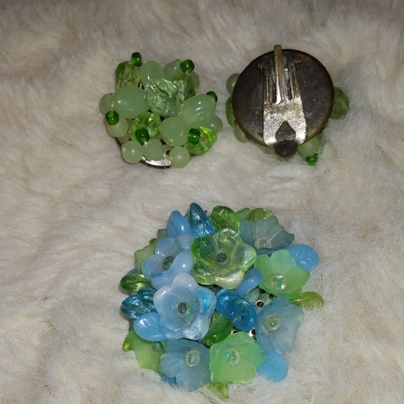 Elegant Gold and Green Floral Jewelry Set - Picture 2 of 8